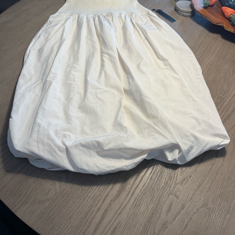 Emerson Lang Ivory Bubble Midi Skirt NWT Sz Medium Athleisure Modest Gorpcore - Picture 8 of 11